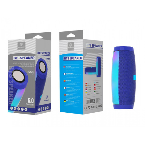 Głośnik BTS TUBA LED TH2625 Niebieski Bluetooth 5.0 TECHANCY Głośnik BTS TUBA LED TH2625 Niebieski Bluetooth 5.0 TECHANCY