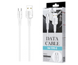 Kabel USB 2.0 typ C 2A 1m BIAŁY szybkie ładowanie TECHANCY TB1621 TF05609