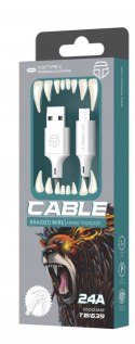 Kabel USB typ C 2.4A 1m BIAŁY szybkie ładowanie TECHANCY TB1639