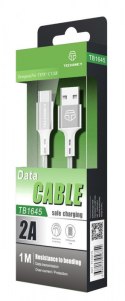 Kabel USB typ C - 2A 1m Srebrny TB1645 TECHANCY