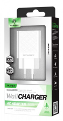 Ładowarka sieciowa Adapter Quick Charge  2,4A BIAŁA USB 2x TECHANCY TA2758