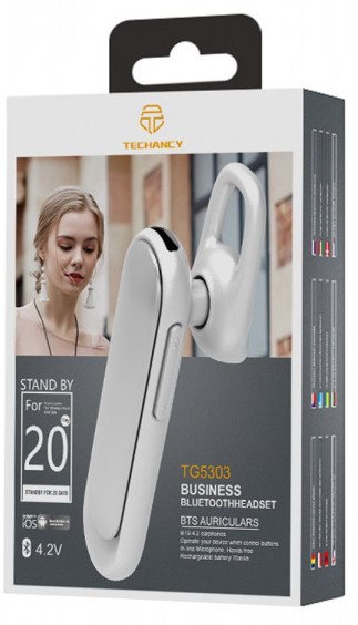 Zestaw słuchawkowy do ucha HD Bluetooth BIAŁY TG5303 Zestaw słuchawkowy do ucha HD Bluetooth BIAŁY TG5303