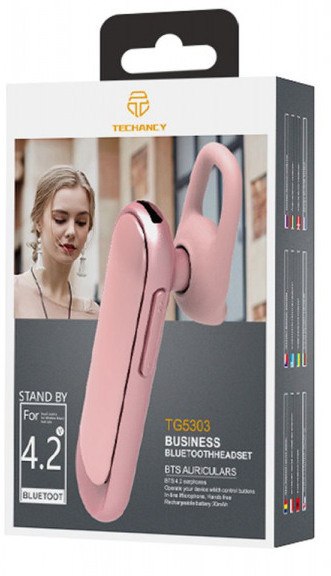 Zestaw słuchawkowy do ucha HD Bluetooth RÓŻOWY TG5303 TF25006 Zestaw słuchawkowy do ucha HD Bluetooth RÓŻOWY TG5303 TF25006