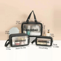 Zestaw kosmetyczek 3w1 przenośna kuferek 3 rozmiary WASHBAG KOSMETYCZKA Czerń ECARLA KS83CZ